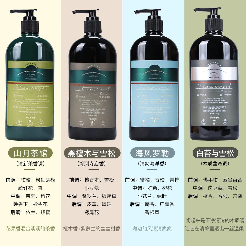 安野/屋/沐浴露aa/rye果酸乳液氨基酸持久留香保湿补水身体乳香氛