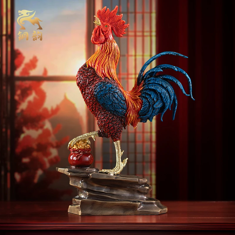 铜韵《大吉大利》全铜工艺品客厅玄关电视柜书房高档手工摆件装饰品