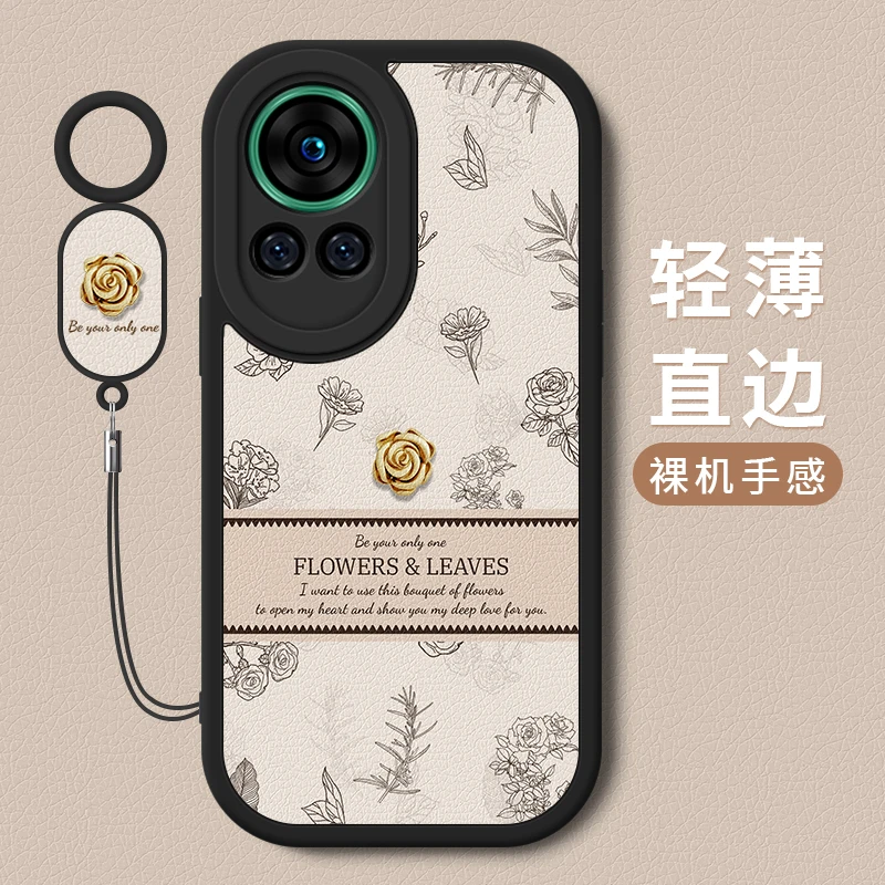 山茶花适用于华为nova11手机壳新款nova11pro网红小羊皮12ultra薄