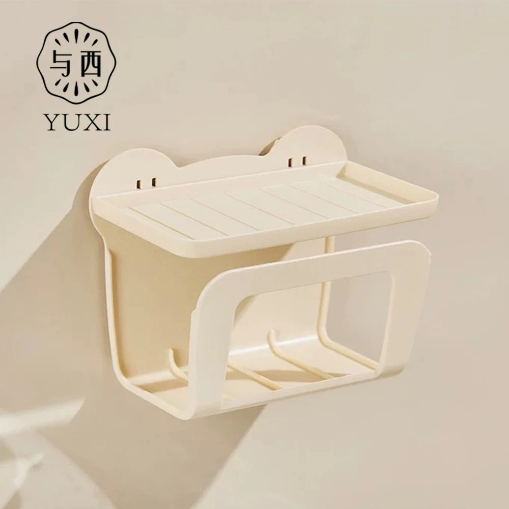 厕所纸巾盒轻奢壁挂湿巾收纳盒免打孔厨房卫生间抽纸盒纸巾置物架