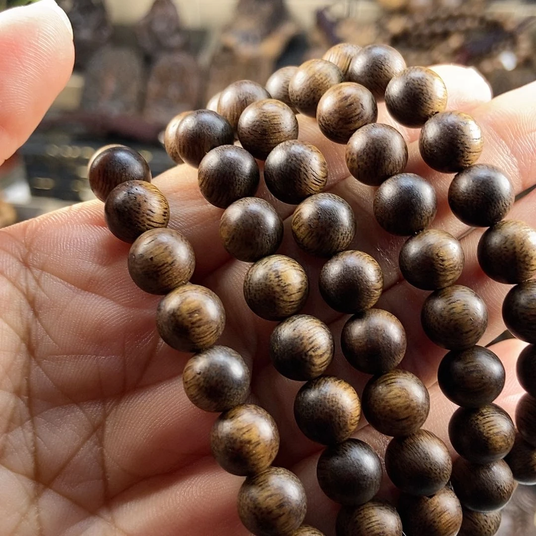 沉香手串厂*乐越南芽庄白棋楠红土
