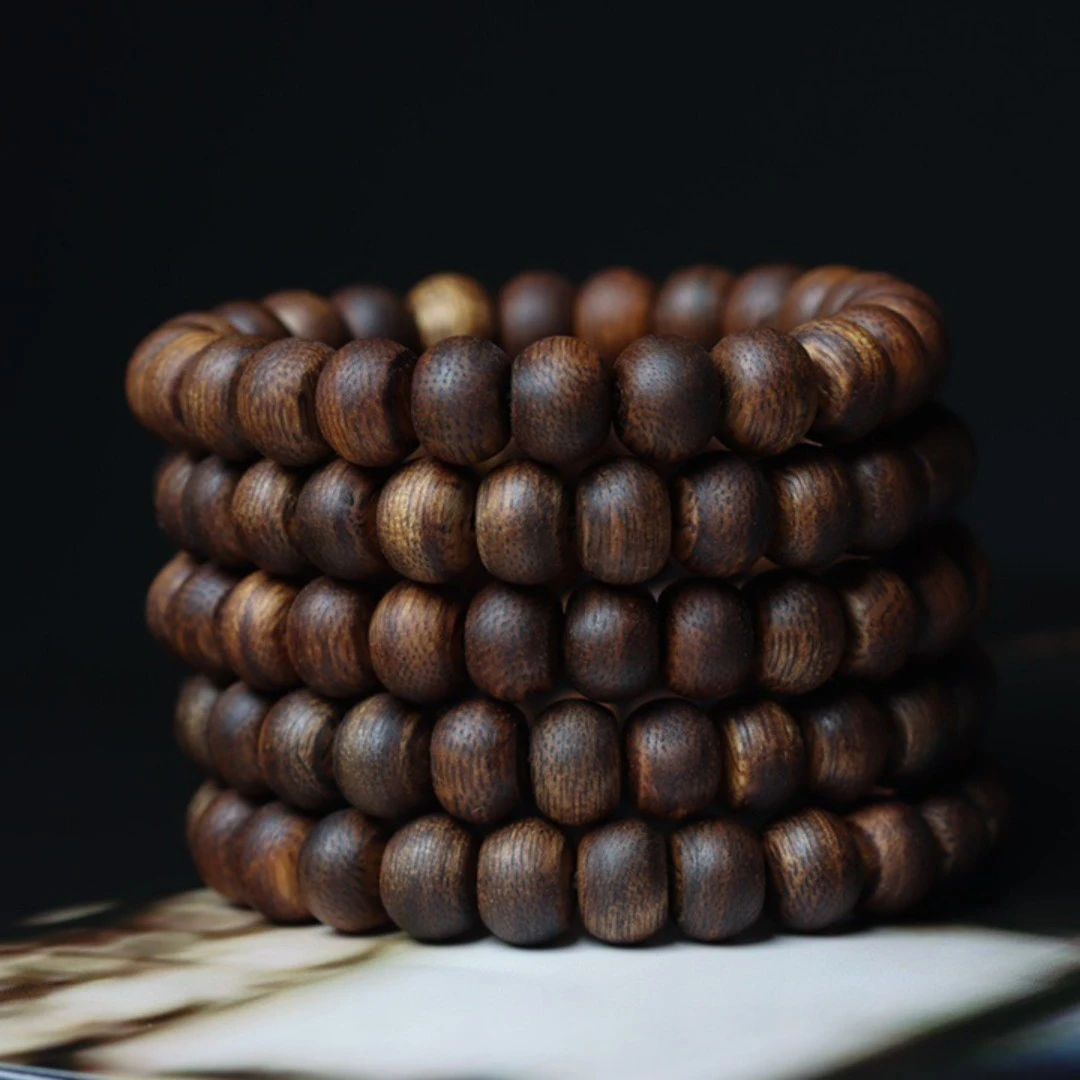 海南莺歌绿棋楠沉香苹果珠8×10mm×22颗甘甜花香蜜香送养香瓶香味