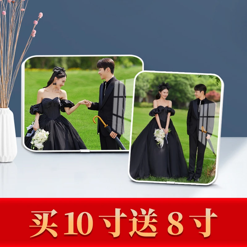 【买10寸送8寸】拉菲水晶摆台定制宝宝照婚纱照全家福相框