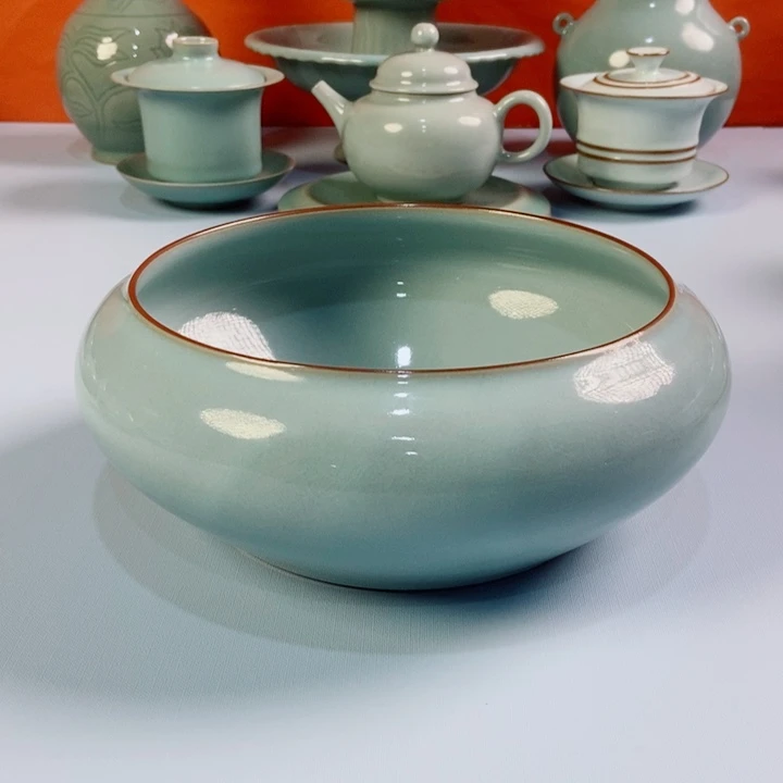 杯原矿原釉原产地天青茶洗