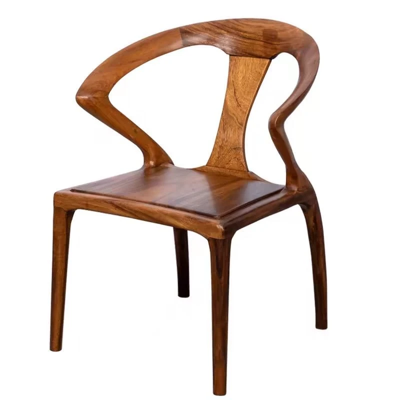 南美胡桃木休餐椅单人客椅休闲椅北欧餐椅现代简约家用靠背客厅椅