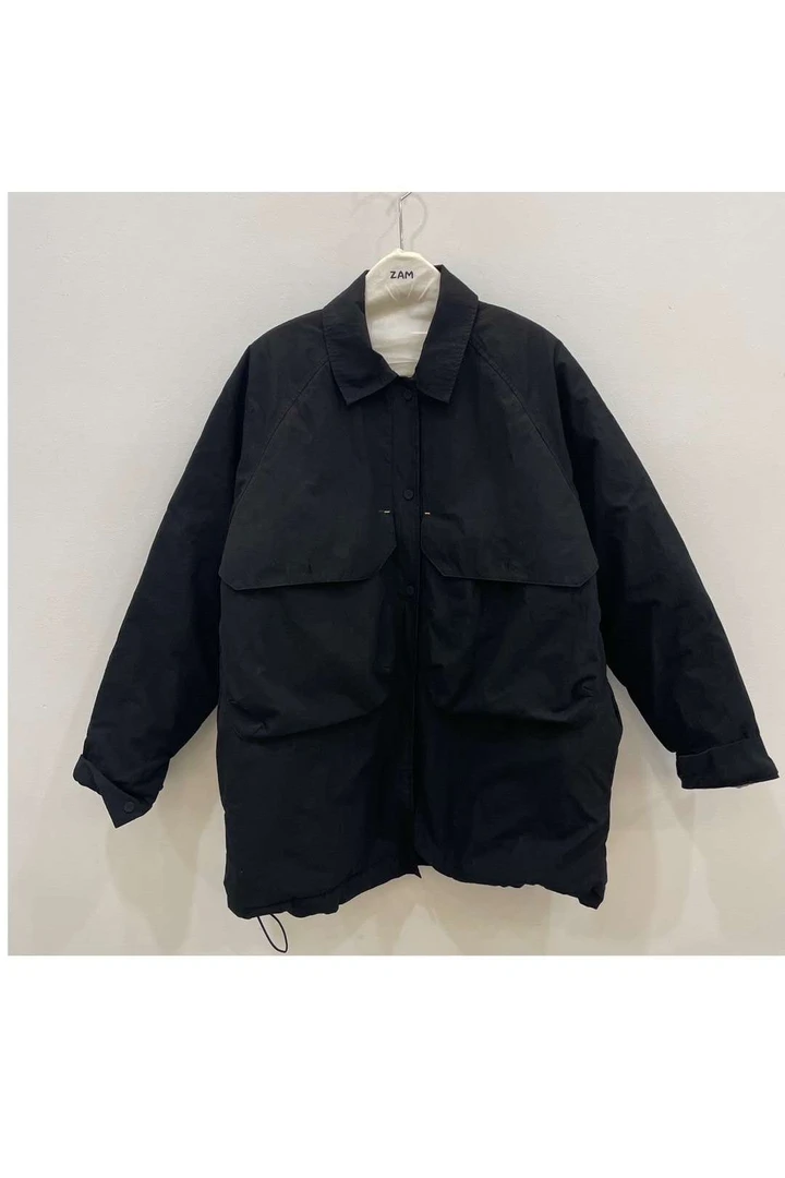 韩国正品不支持退换/眼镜姐姐/翻领中长款棉外套/1203