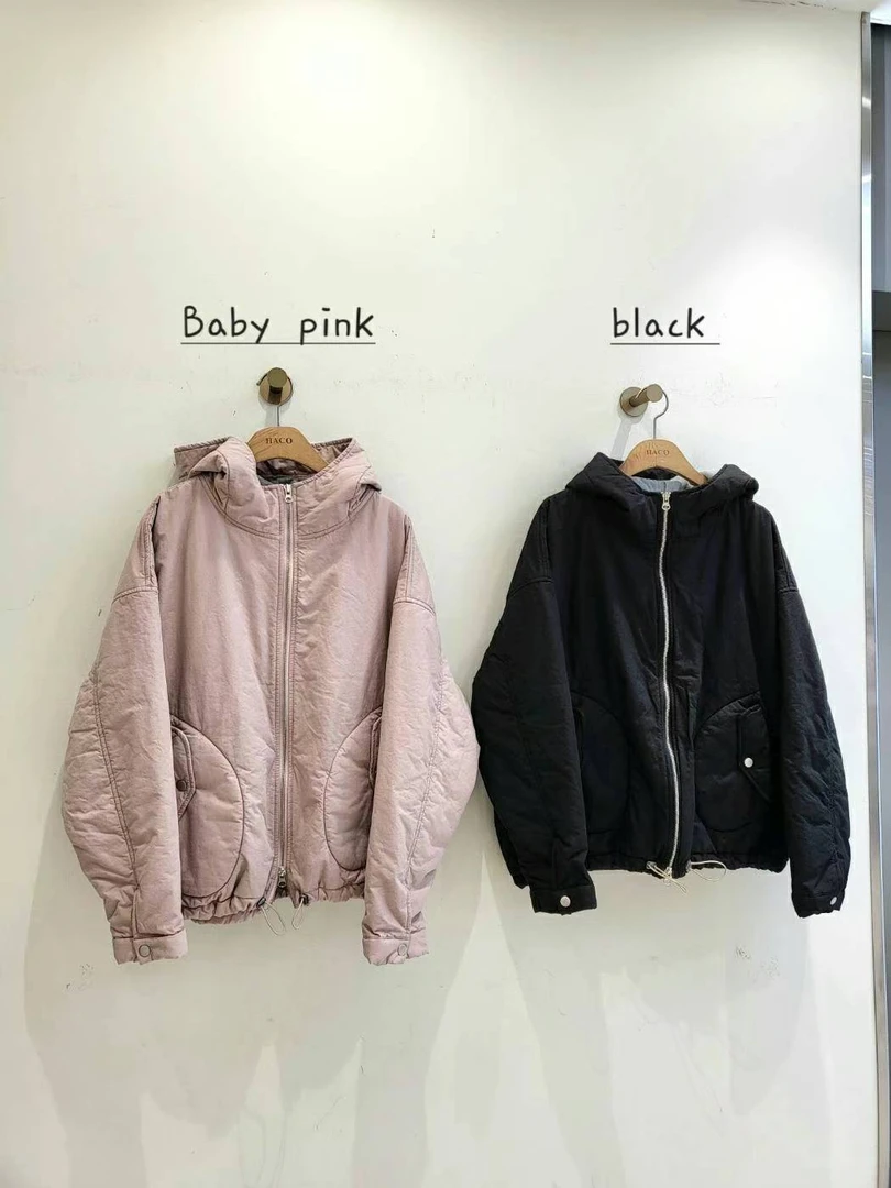 韩国正品不支持退换/哈/拉链连帽棉服/1203