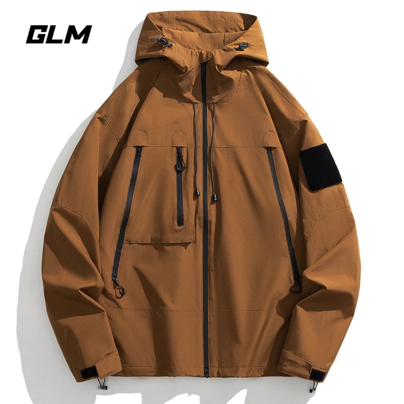 潮牌GLM秋冬男士连帽夹克休闲百搭情侣上衣服宽松防风运动外套男