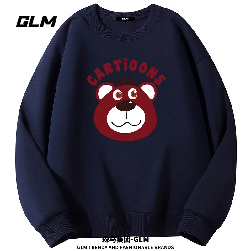 潮牌GLM秋冬新款男士卫衣圆领外套长袖T恤打底衫宽松秋季男上衣服