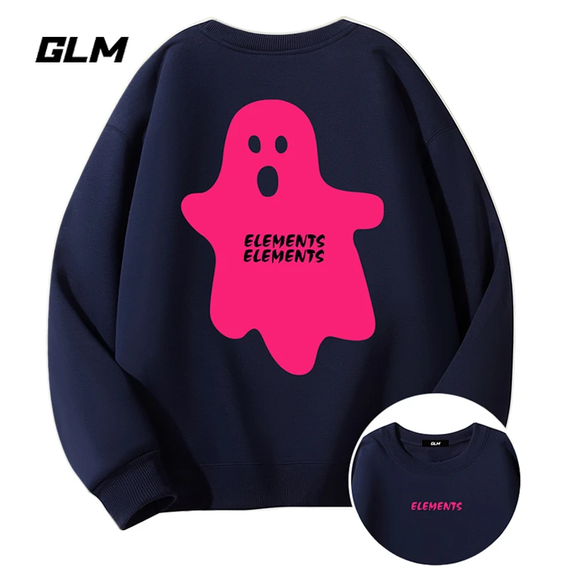 集团品牌GLM秋季港风男士圆领卫衣宽松长袖T恤打底衫时尚上衣服男