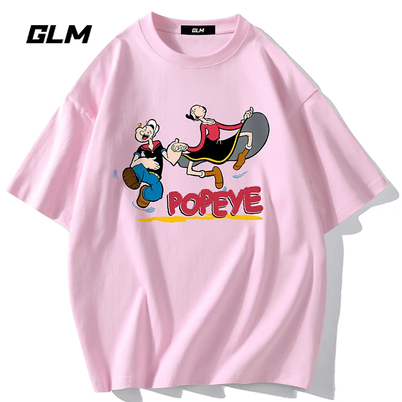 【大力水手联名】集团品牌GLM夏季纯棉短袖T恤圆领大码半袖体恤衣服