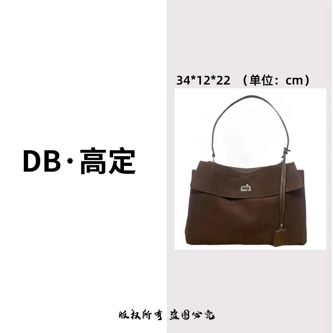 【DB·高定】2024新款时尚休闲百搭手提单肩手提包GYB99989绒布棕