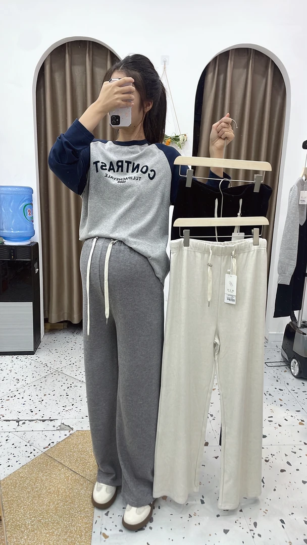 【实体店高品质】2350孕妇秋款休闲时尚直筒无托腹阔腿裤