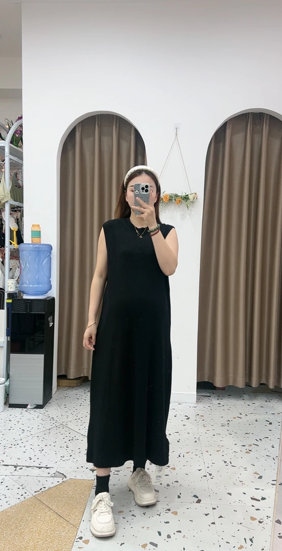 【实体店高品质】661孕妇秋季加肥加大弹力显瘦背心裙