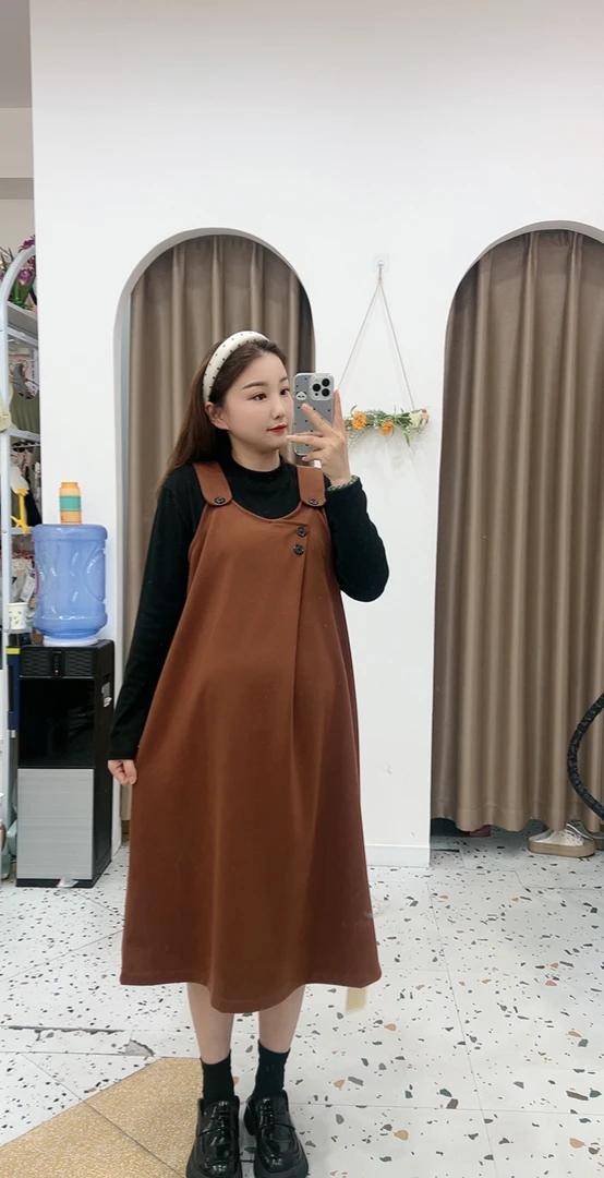 【实体店高品质】703卓琪高品质秋冬孕妇加厚哺乳两件套气质连衣裙