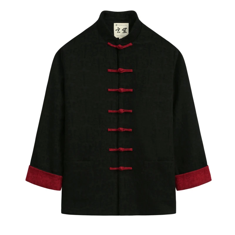 中国风唐装棉衣男冬季棉服外套棉麻提花复古冬装国潮盘扣中式棉袄