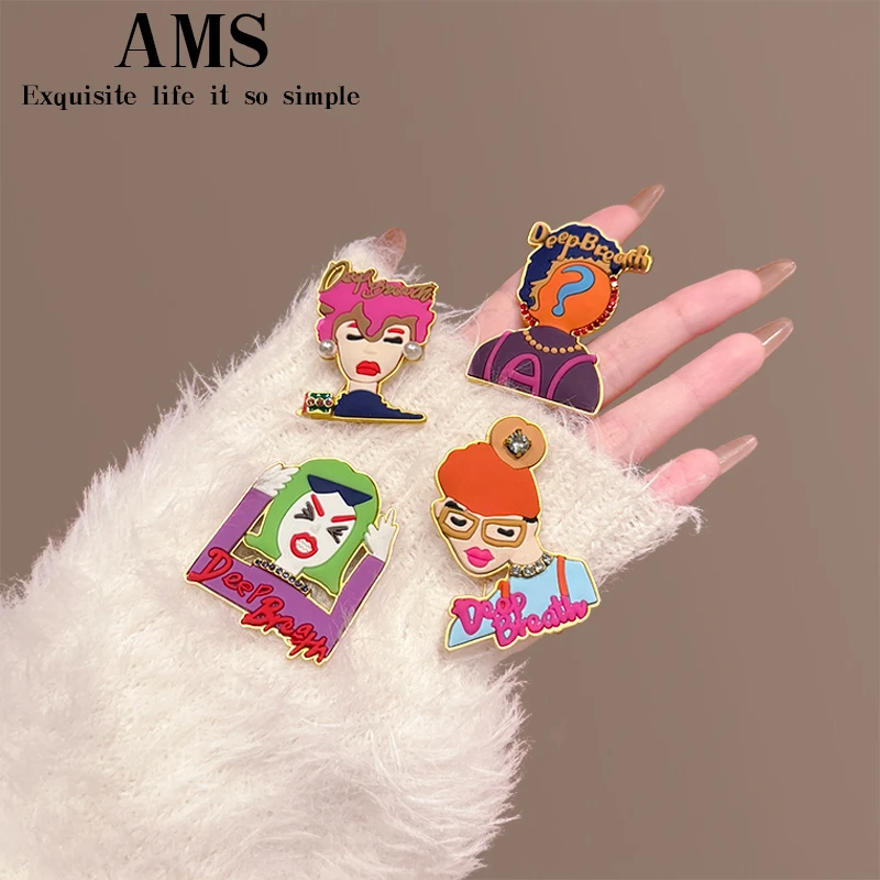 合金硅胶胸针 网哥弟新卡通趣味人物胸针高级设计感别针女款别针
