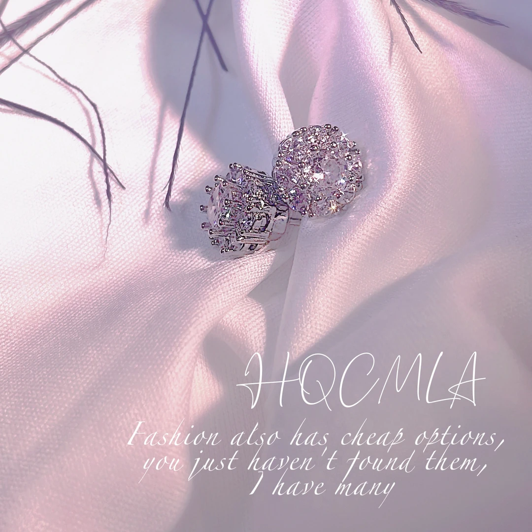 HQCMLAA韩国简约时来运转锆石耳钉气质女百搭