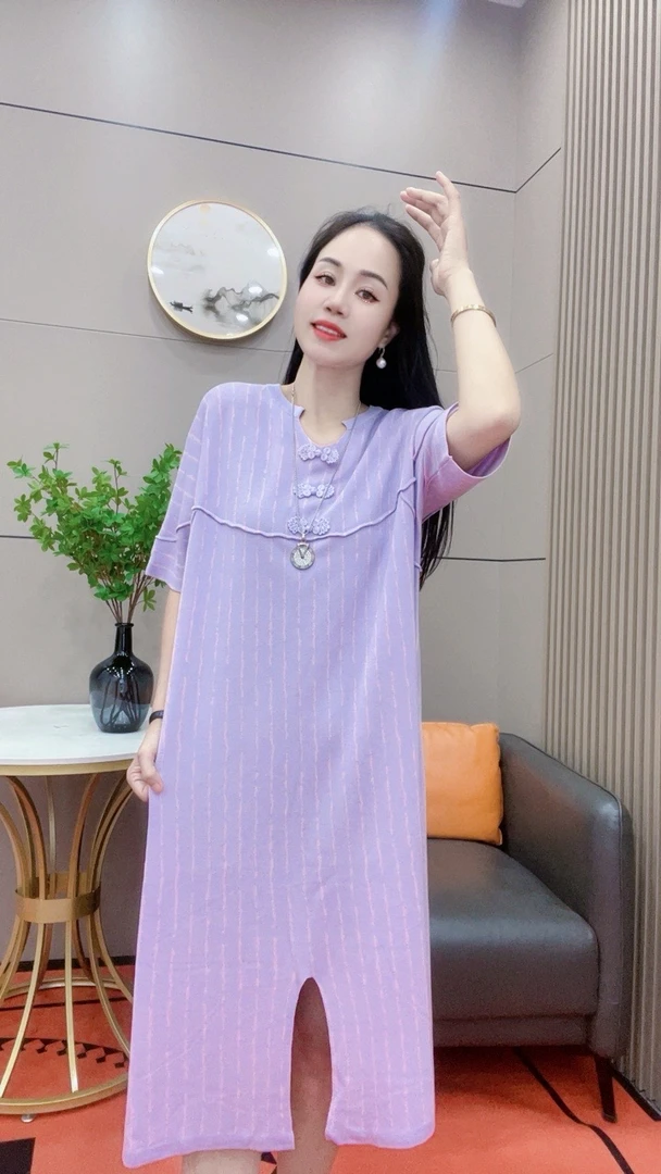 【牧芸娜】3011 新款高端大码宽松时尚针织百搭瘦连衣裙