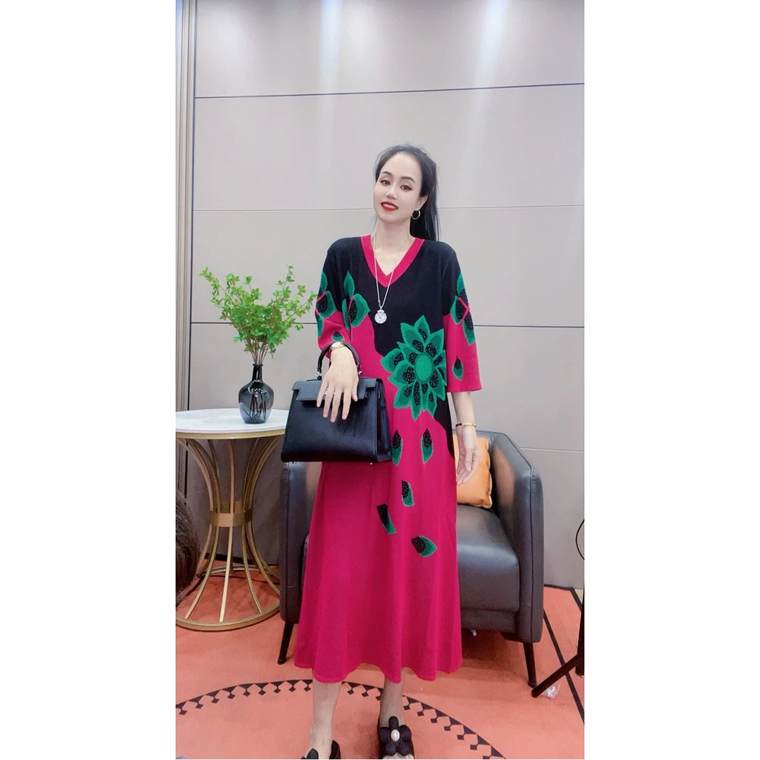 3187大码女装连衣裙夏季新款针织裙