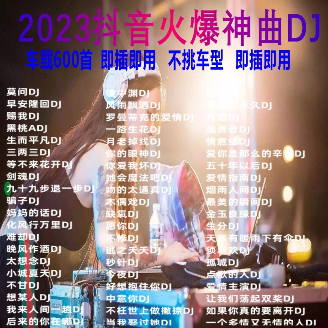 汽车载2023流行新歌曲抖音热歌DJ无损新老车通用一半疯了一半算了
