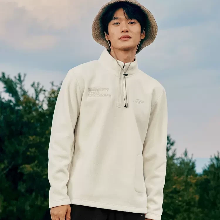 Skechers斯凯奇摇粒绒卫衣户外出行舒适保暖半开加绒保暖P423M072