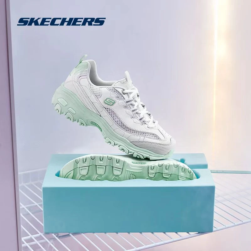 Skechers斯凯奇896192雪糕鞋夏季新款女老爹鞋撞色透气厚底运动鞋