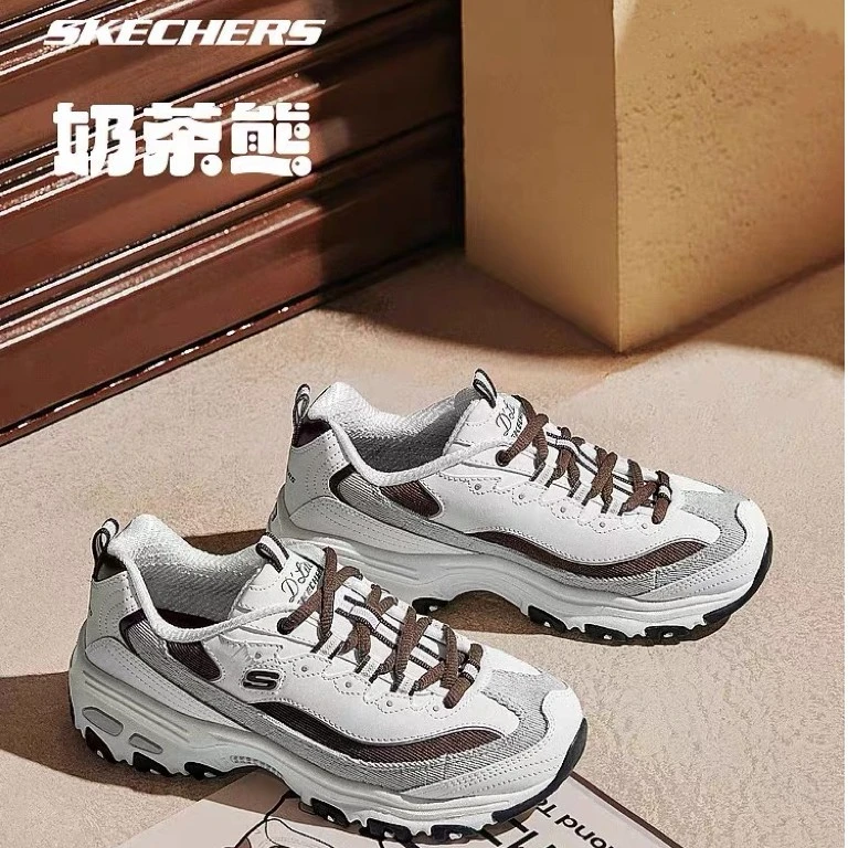 Skechers斯凯奇奶茶杏仁烤奶秋季潮流熊猫老爹鞋百搭情侣894282