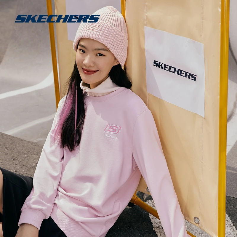 Skechers斯凯奇春冬新款卫衣情侣装套头衫宽松长袖上衣L322U127