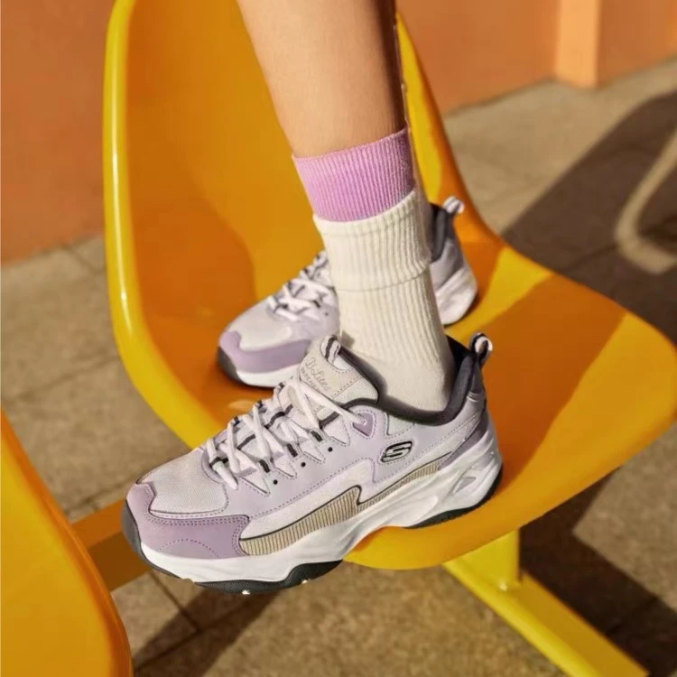 Skechers斯凯奇奶茶熊秋季新品款闪电熊猫鞋防滑休闲运动鞋896282