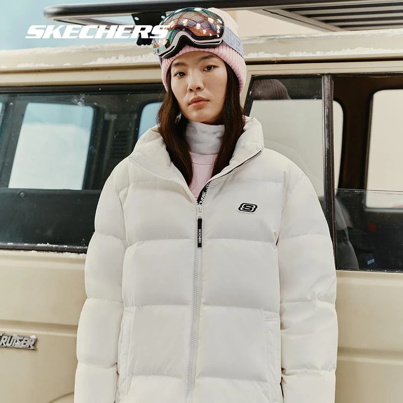 Skechers斯凯奇冬季百搭羽绒外套休闲保暖短款运动外套L422U070