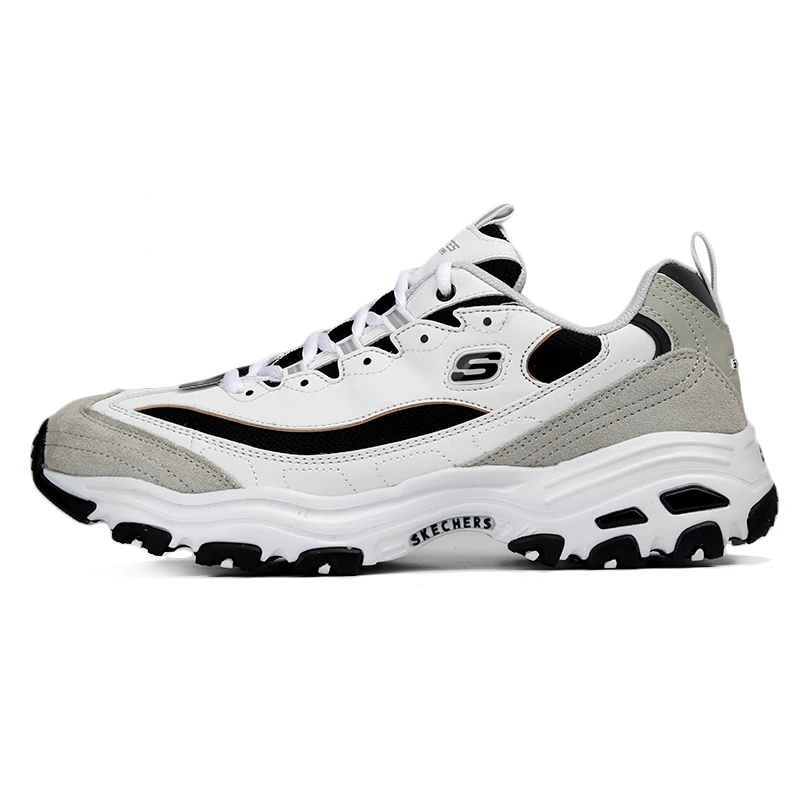 Skechers斯凯奇666114&66666228经典厚底黑金白金情侣运动熊猫鞋