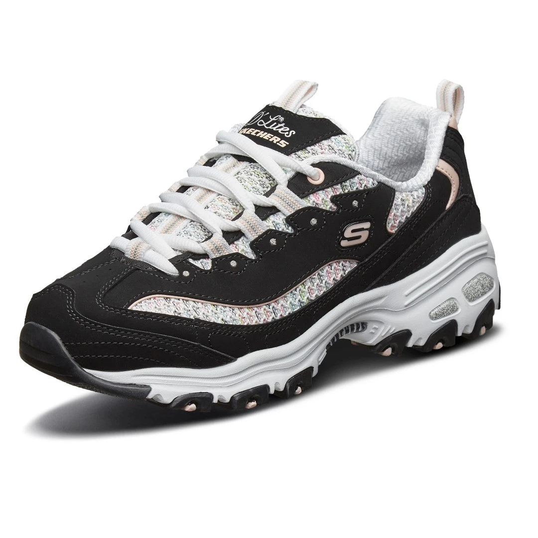 Skechers斯凯奇13144女鞋新款小香编织复古运动跑步鞋厚底熊猫鞋