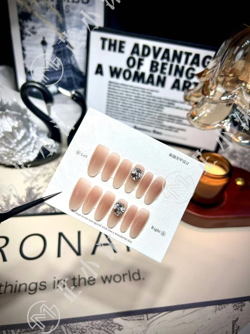 【甘露寺2.0】（嬛嬛同款）纯欲裸色腮红美甲纯手工穿戴甲