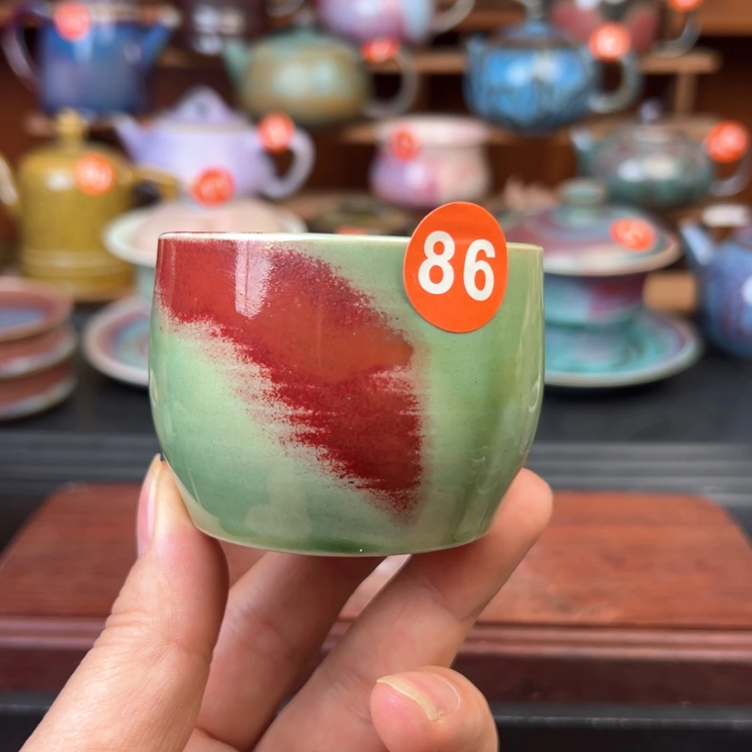 手工制作钧窑茶杯
