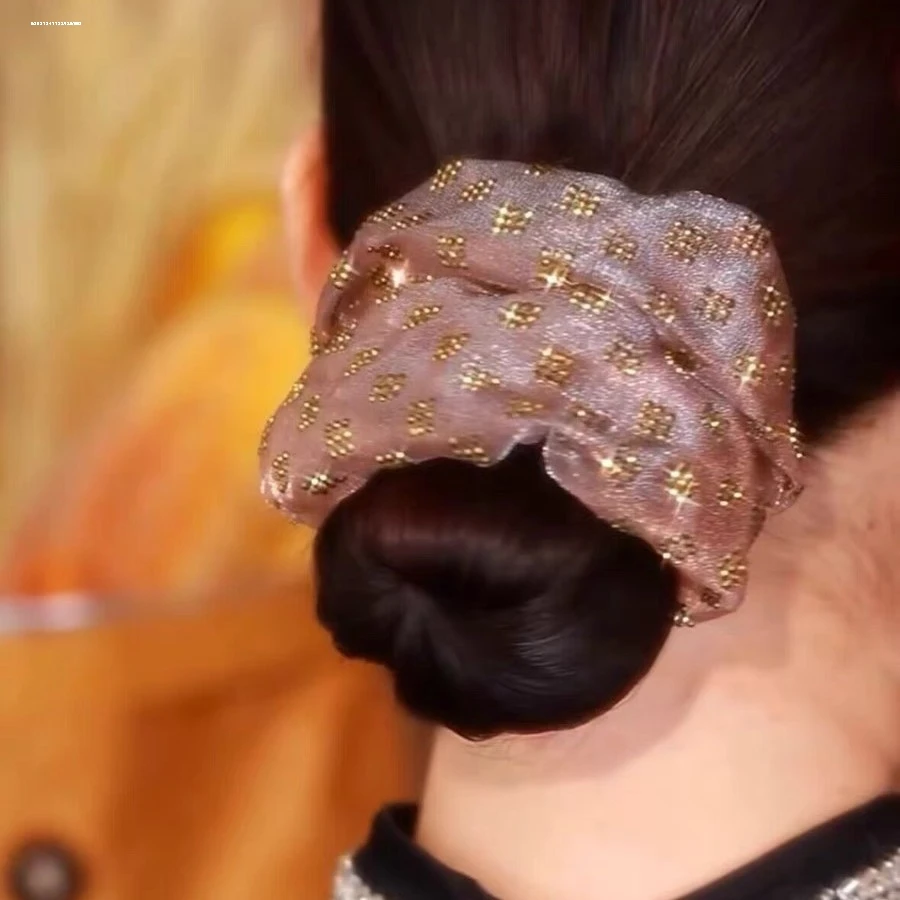 新款烫网纱发圈头绳设计头饰简约质感小众百搭精致发饰皮筋