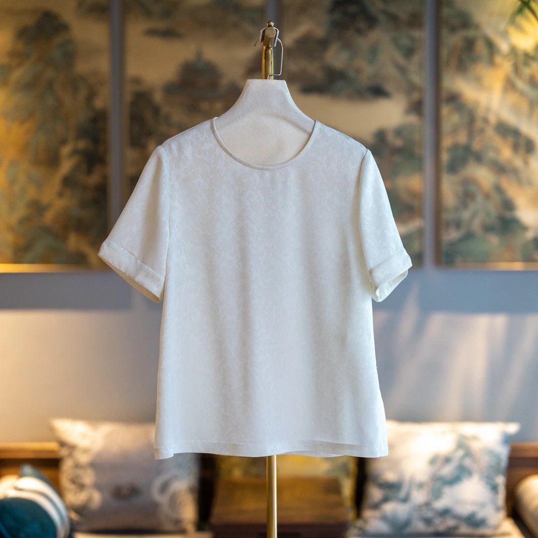 蓝大【泽露】醋酸短袖上衣6542（莹莹）