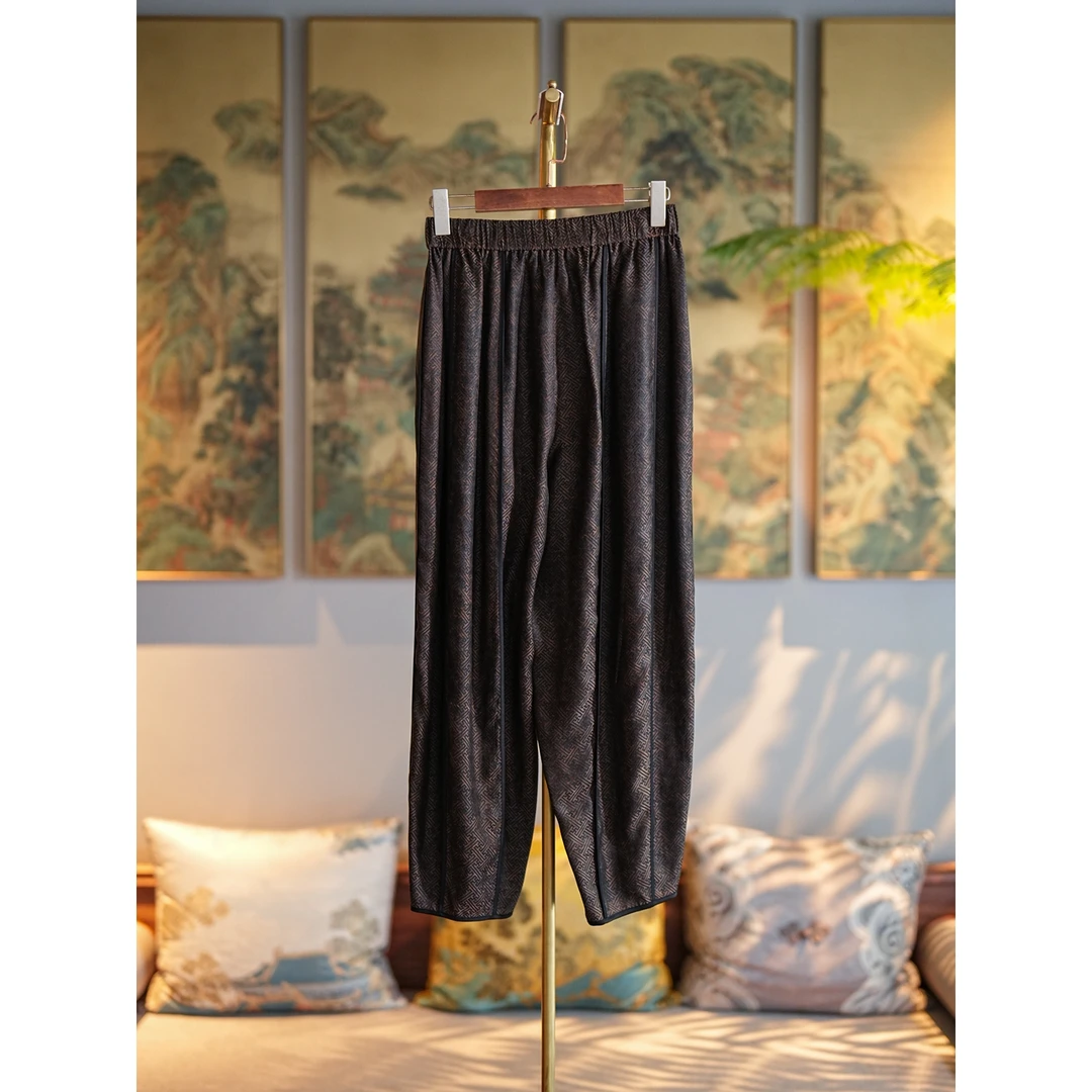 蓝大【万字太阳】桑蚕丝雅痞萝卜裤6721