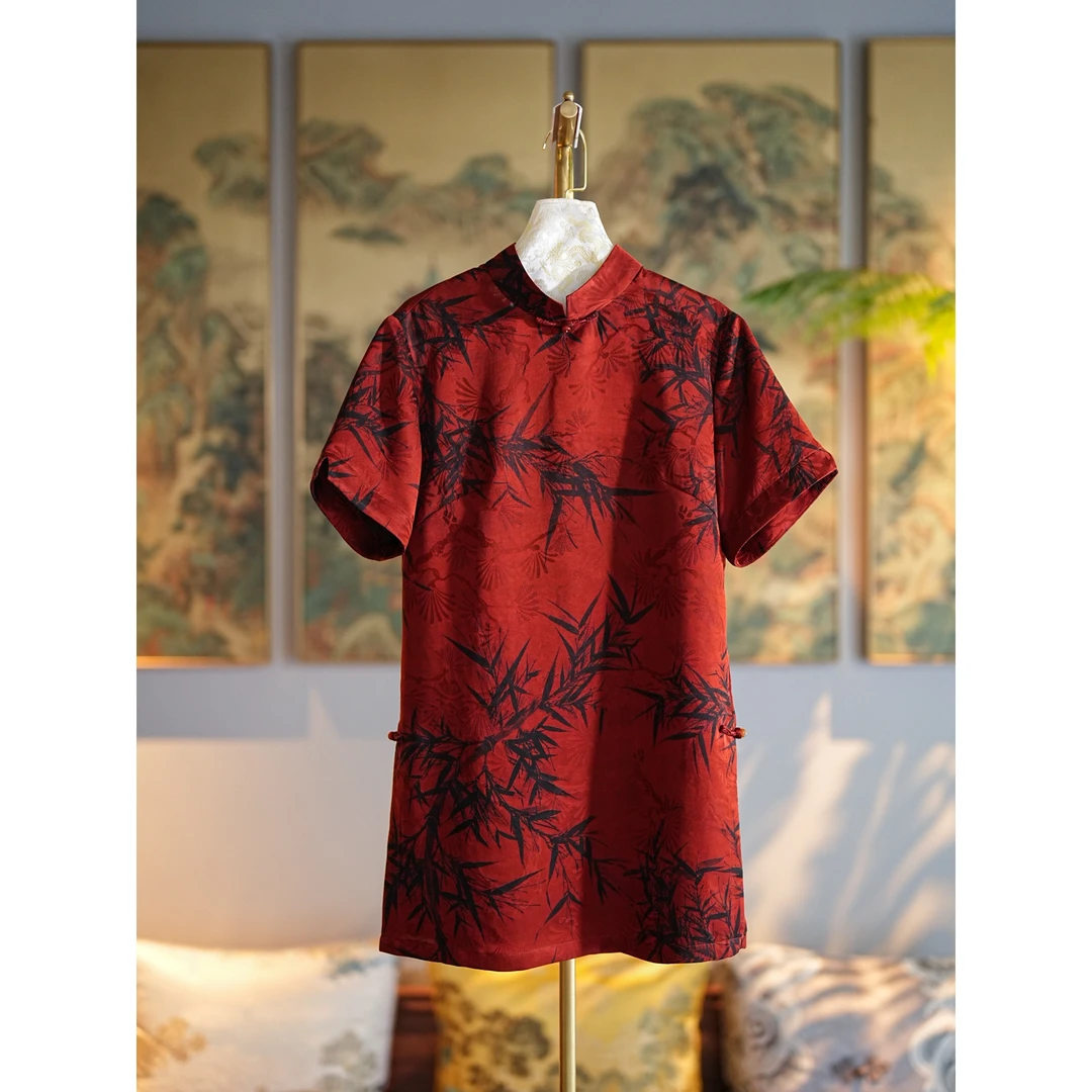 蓝大【若兰】桑蚕丝短袖上衣6588