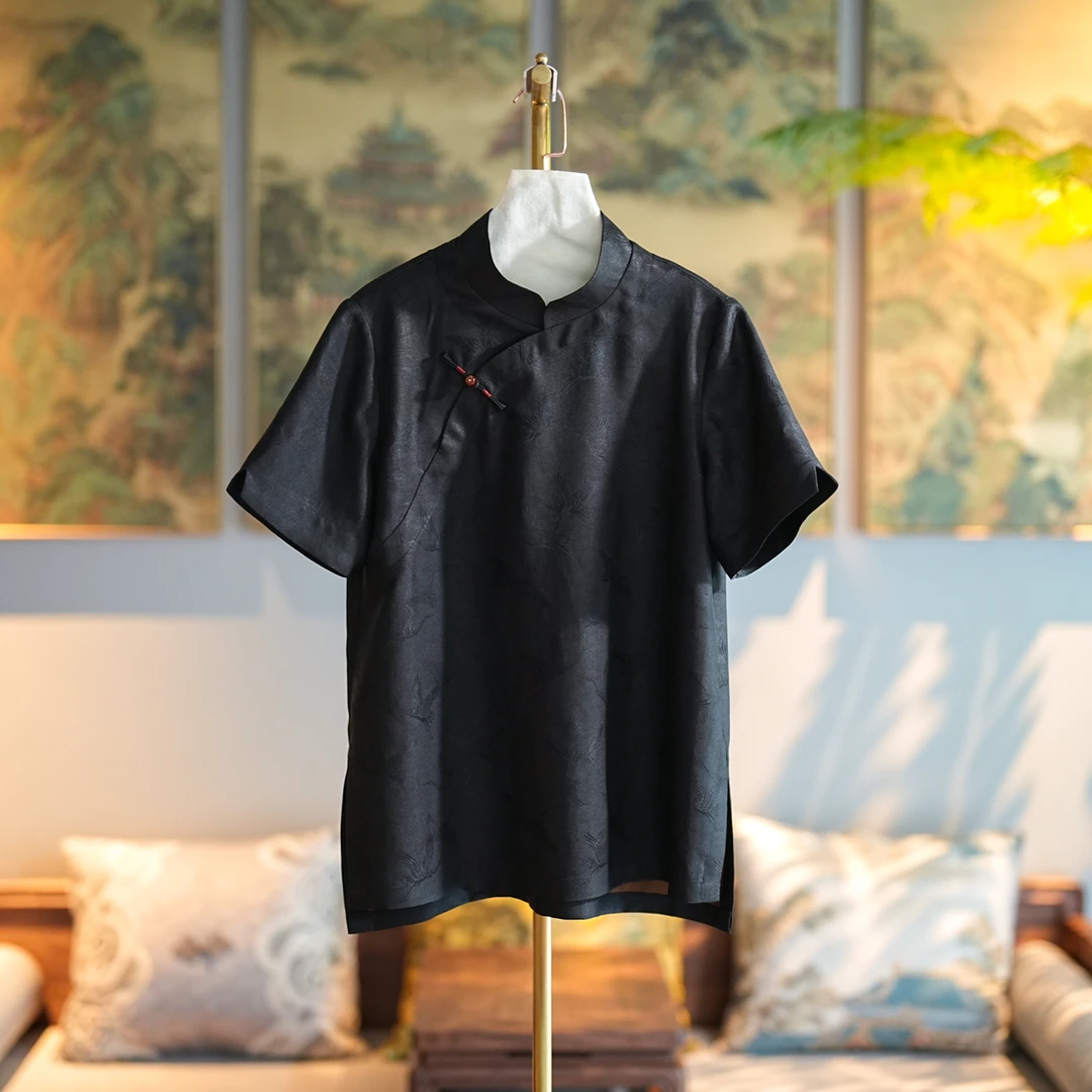 蓝大【眉舒】桑蚕丝夏季短袖上衣6739