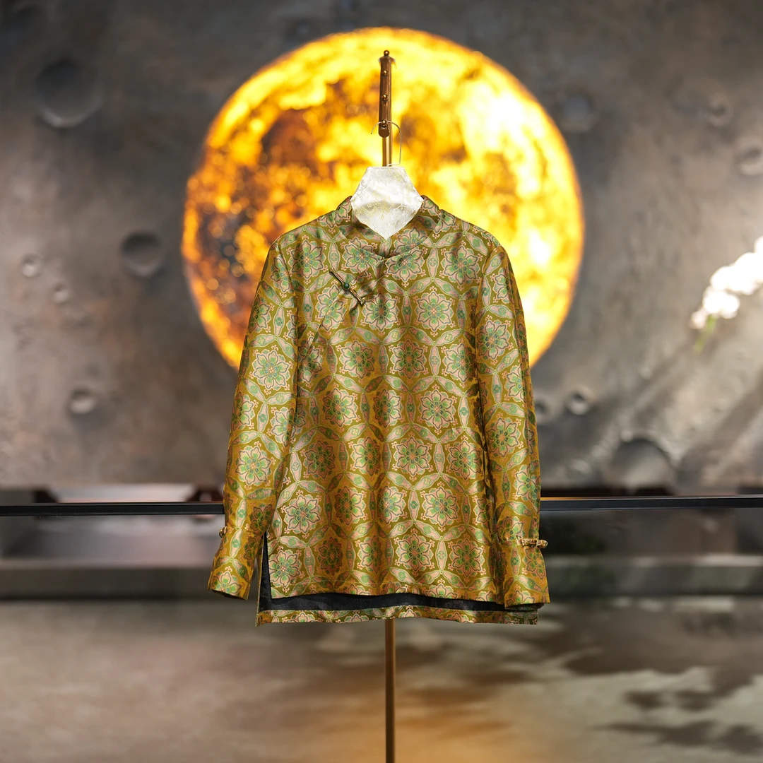 蓝大【吉谦】新中式桑蚕丝长袖上衣7016