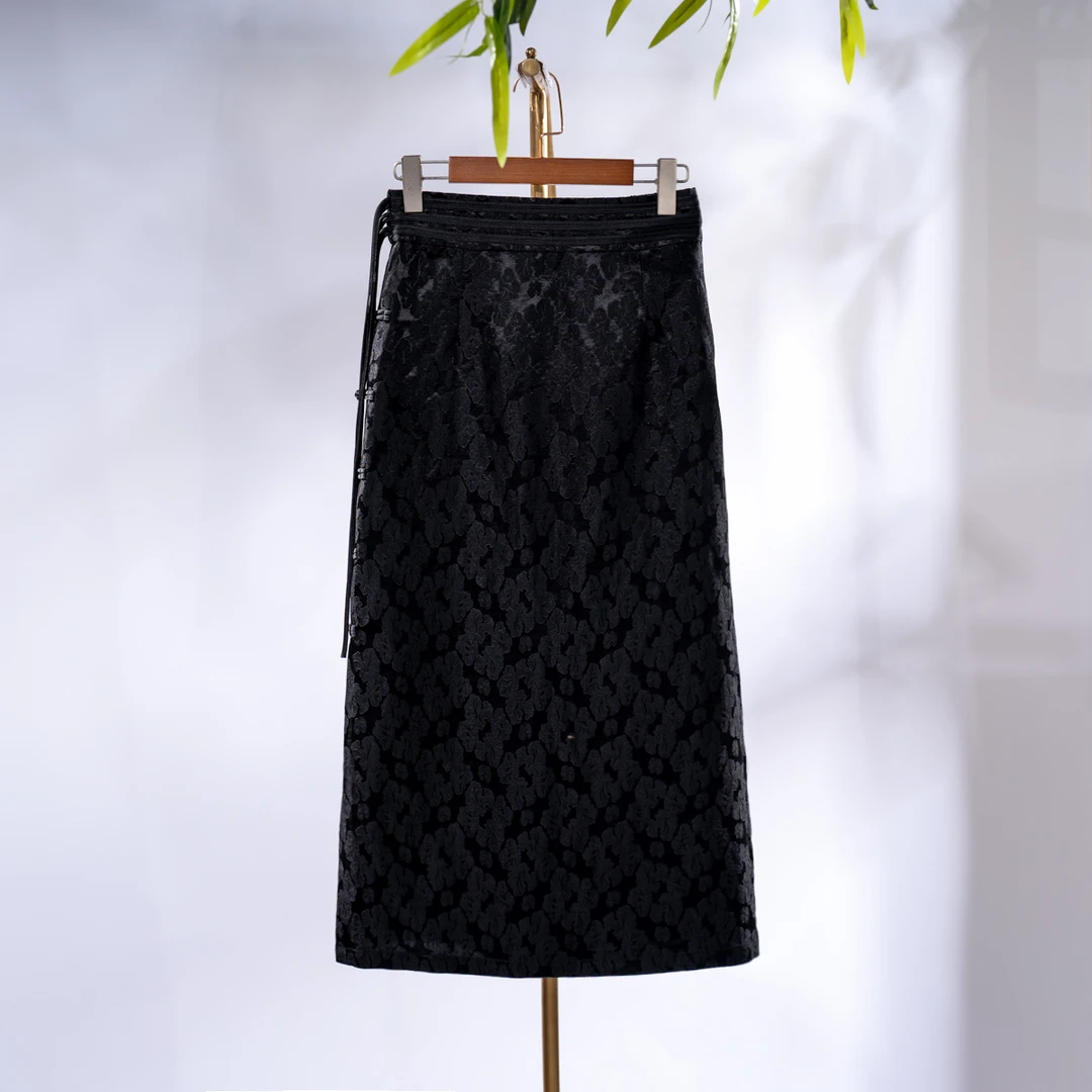 蓝大【墨云轩】新中式桑蚕丝半身裙6259