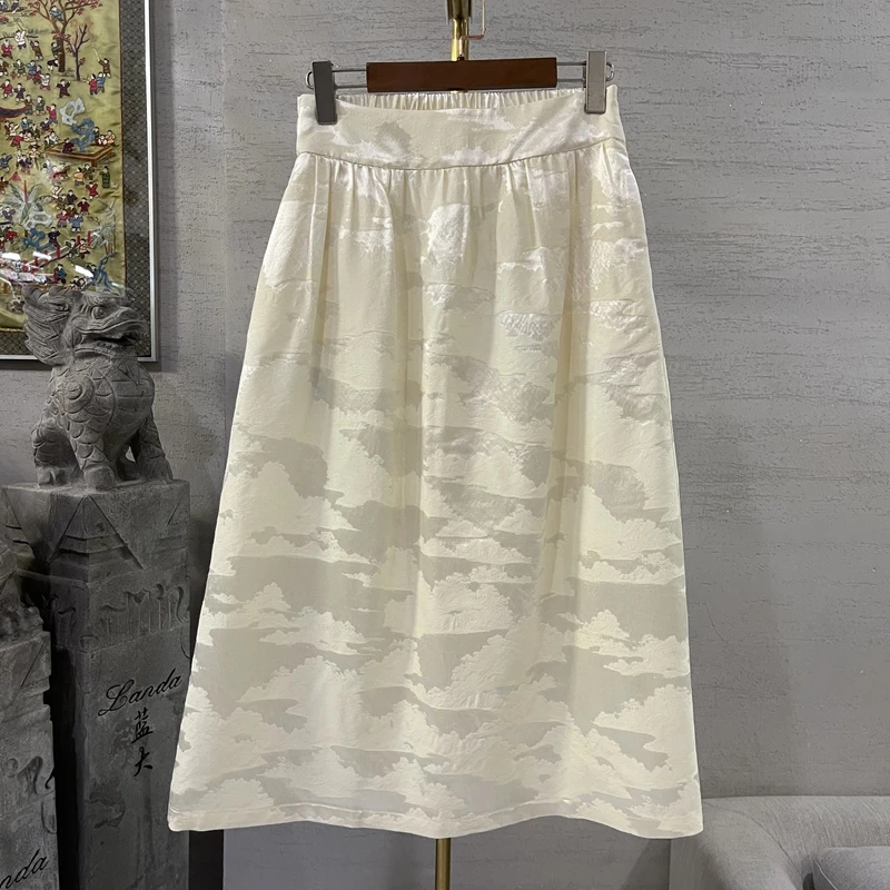 蓝大【雅致瑞】桑蚕丝半身裙F9314