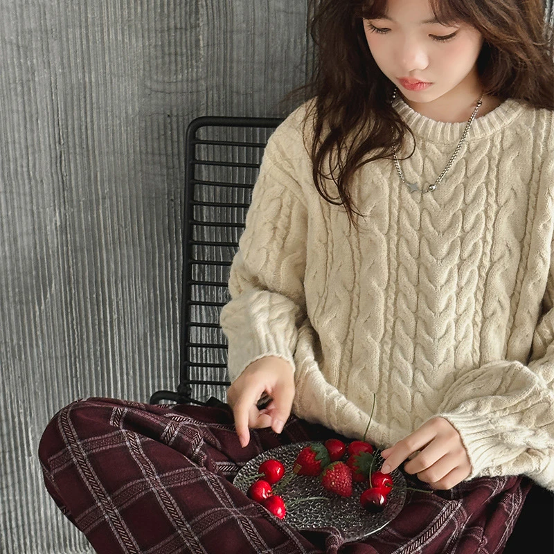 巴拉巴拉男孩女孩童装女童毛衣秋冬装新款韩版儿童麻花洋气女孩加