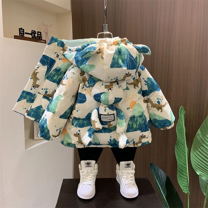 男童炸街棉服冬季男宝宝加厚棉衣2025新款洋气儿童冬装保暖棉袄潮