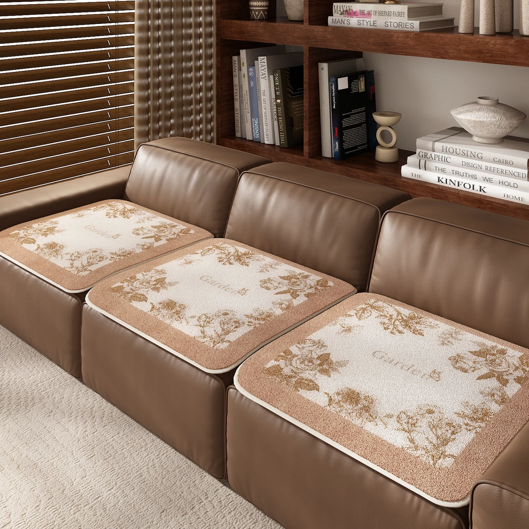 法式复古沙发垫轻奢一片式直排冬季坐垫方形垫布四季通用2024新款