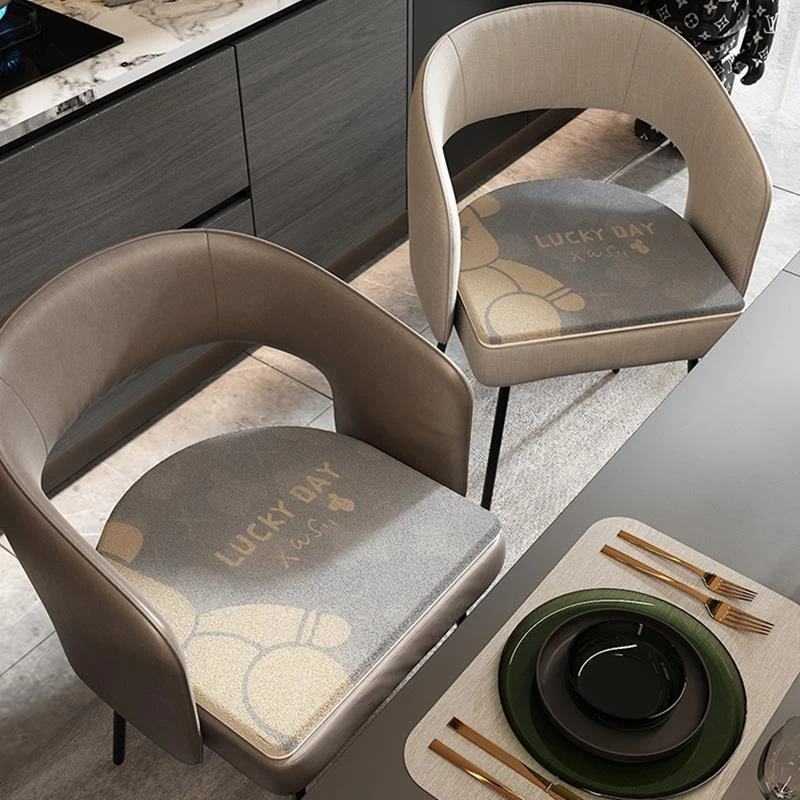 现代简约餐椅坐垫冬季加厚屁垫餐桌马蹄形凳子垫毛绒保暖座椅垫子