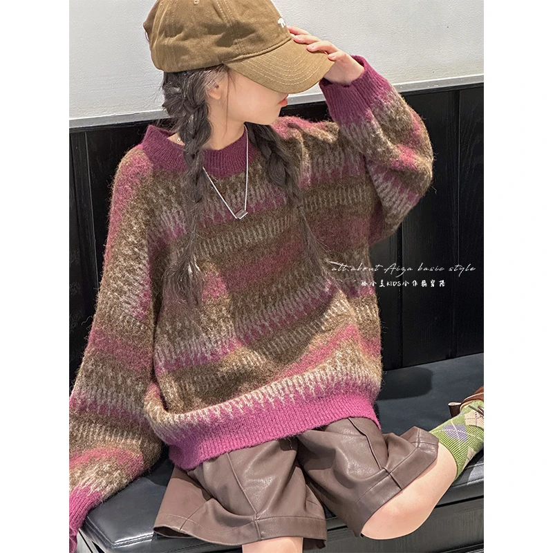 K24158韩国童装女童毛衣儿童打底衫秋冬装新春秋女大童上衣打底衫