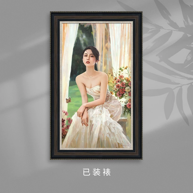 卢正益《窈窕淑女》油画  实物 美术装饰 收藏 艺术 轻奢 现代 手工