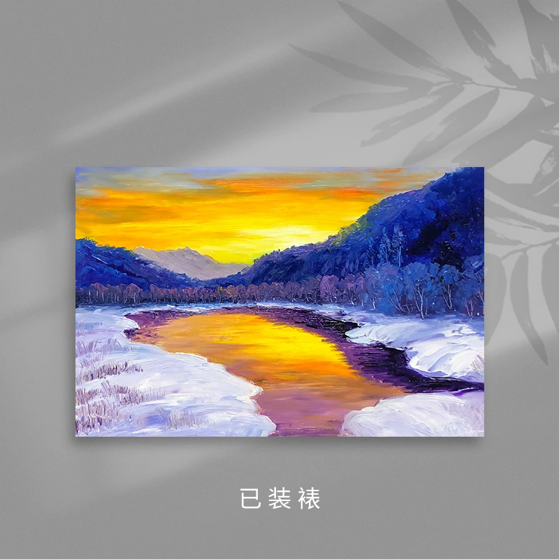 金英哲《冬日》油画 实物 装饰 收藏 艺术 轻奢 现代 手工 装裱美术